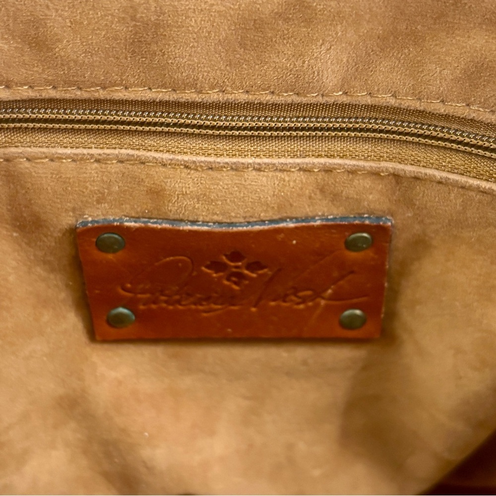 Patricia Nash Lavoria Brown Leather Top Zip Crossbody Bag - No Chain or Strap - Picture 5 of 16